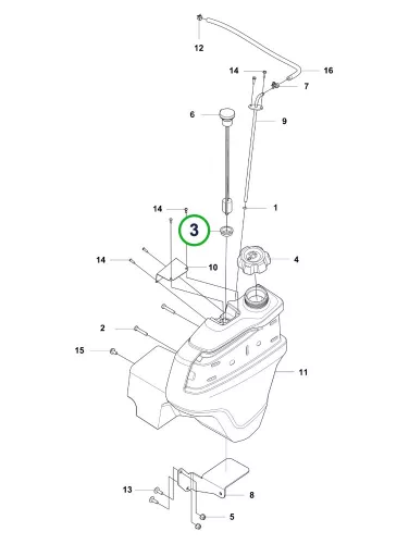 Husqvarna furatdugó P 524X, P 525DX riderhez robbantott ábra