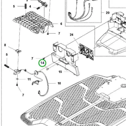 Husqvarna diódalencse töltőállomáshoz Automower 305 robotfűnyíróhoz robbantott ábra