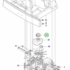 Husqvarna kiegyenlítő tartály kupak R 214TC, R 318X, R 216 riderhez robbantott ábra