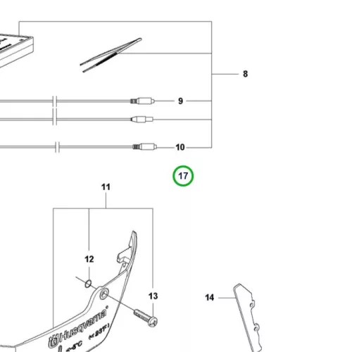 Husqvarna nylon légszűrő 25 mikron 545 Mark II láncfűrészhez robbantott ábra