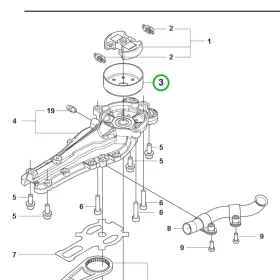 Husqvarna kuplungdob 522HDR75X, 522HD60X, 322HD60 sövényvágóhoz robbantott ábra