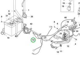 Husqvarna főkábelköteg R400 Gen2 R 418TsX AWD, R 420TsX AWD riderhez robbantott ábra