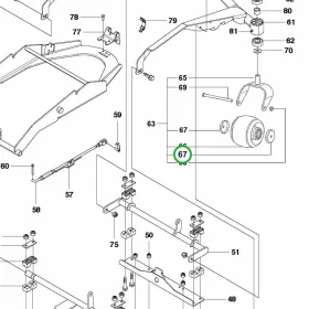 Husqvarna forgókerék porvédő Combi 122 P 524EFI riderhez robbantott ábra