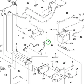 Husqvarna 12 V kapcsoló P 524X, P 524X EFI, P 524XR EFI riderhez robbantott ábra