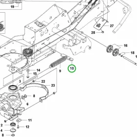 Husqvarna rugótartó kormányzáshoz R 214TC, R 216T AWD, R 318X riderhez robbantott ábra