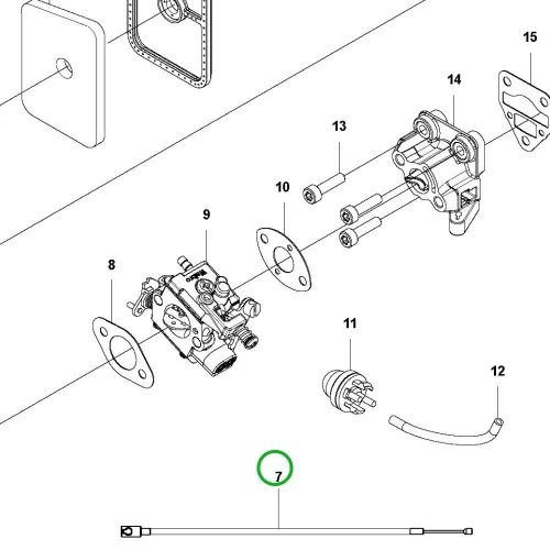Husqvarna gázbowden 525RX Mark II, 525LK Mark II fűkaszához robbantott ábra