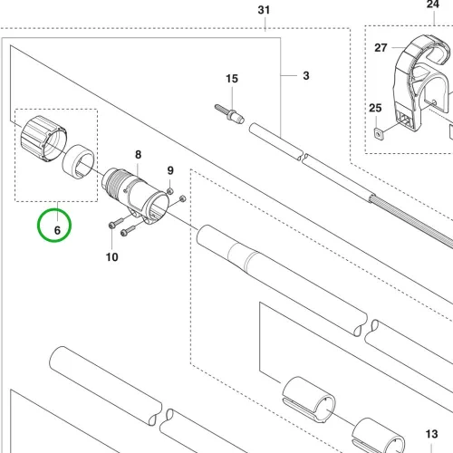 Husqvarna rögzítő gyűrű szett 525PT5S ágvágóhoz robbantott ábra