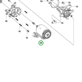 Husqvarna motor 1000 W 36 V egyenes tengelyű 120i láncfűrészhez robbantott ábra