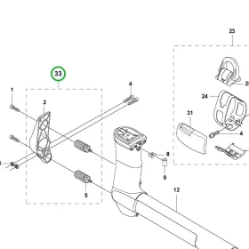 Husqvarna rezgéscsillapító tartókészlet 545RX, 545RXT, 545F fűkaszához robbantott ábra