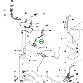 Husqvarna gázkar potenciométer P 524 EFI riderhez robbantott ábra