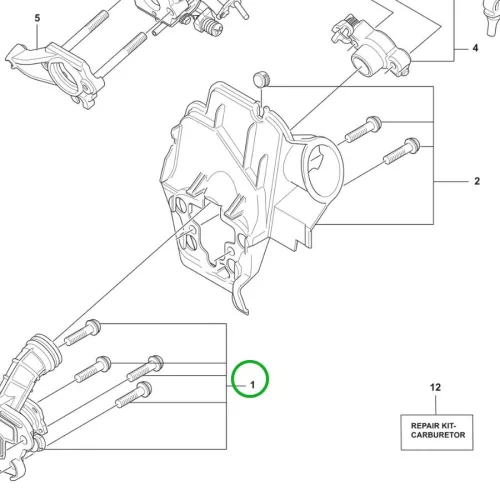 Husqvarna szívócső 130, 135 Mark II láncfűrészhez robbantott ábra