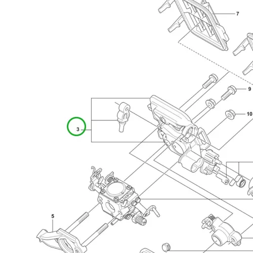 Husqvarna légszűrő tartó készlet 130, 135 Mark II láncfűrészhez robbantott ábra