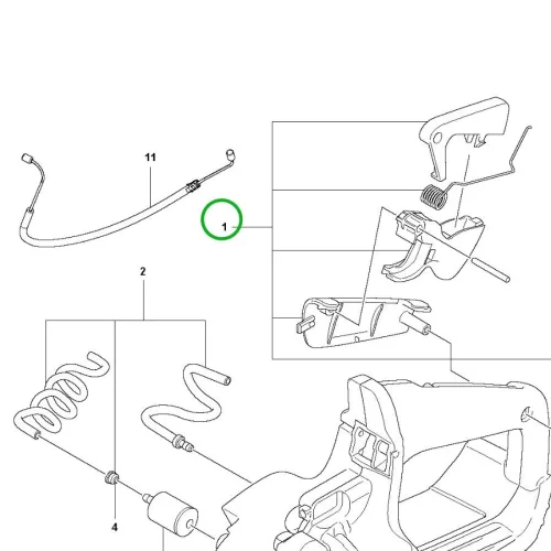 Husqvarna gázkar szett 130, 135 Mark II láncfűrészhez robbantott ábra