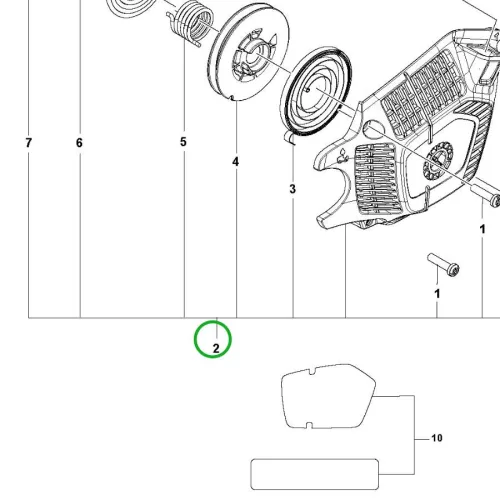 Husqvarna berántó komplett 135 Mark II láncfűrészhez robbantott ábra
