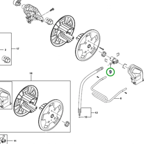 Husqvarna O gyűrű 14,3x2,4 tömlődobhoz PW 480 magasnyomású mosóhoz robbantott ábra