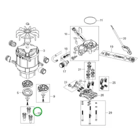Husqvarna dugattyú készlet PW 350, PW 360, PW 370 magasnyomású mosóhoz robbantott ábra