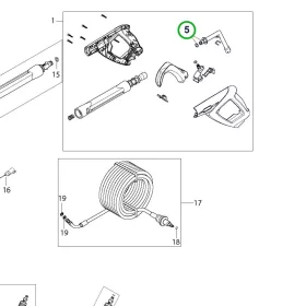 Husqvarna nyomócső PW 350, PW 360, PW 450 magasnyomású mosóhoz robbantott ábra