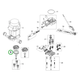 Husqvarna axiális csapágy PW 345C, PW 350 magasnyomású mosóhoz robbantott ábra