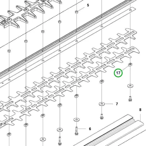 Husqvarna távtartó vágófedélhez 520iHD60, 520iHD70 sövényvágóhoz robbantott ábra