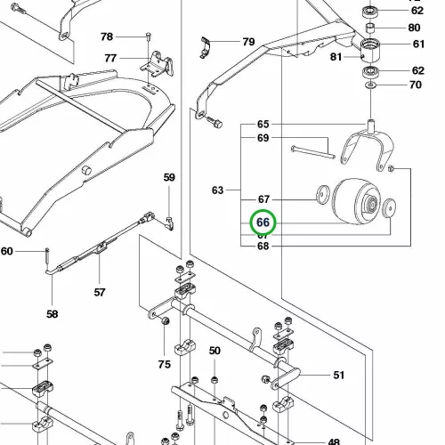Husqvarna járókerék forgókerékhez Combi 122 P 524EFI riderhez robbantott ábra