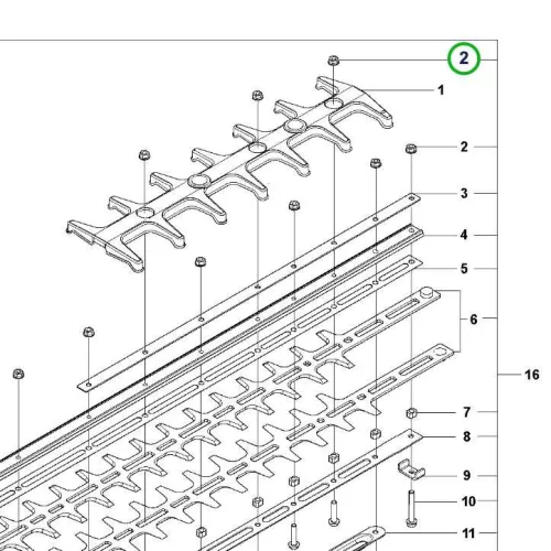 Husqvarna peremes önzáró anya M5 522HD60X, 322HD60 sövényvágóhoz robbantott ábra