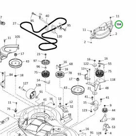 Husqvarna késorsó védőburkolat jobb TC 138, TC 238T fűnyírótraktorhoz robbantott ábra