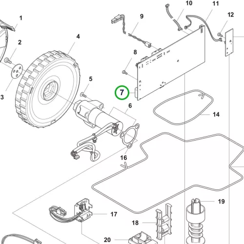 Husqvarna főpanel Automower 305 robotfűnyíróhoz robbantott ábra