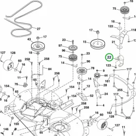 Husqvarna feszítőkar konzol TC 342, TC 142T, TC 238T fűnyírótraktorhoz robbantott ábra