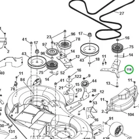 Husqvarna szíjfeszítő kar TC 238TX, TC 239T fűnyírótraktorhoz robbantott ábra