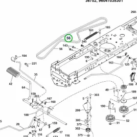 Husqvarna variátor hajtószíj TS 138 fűnyírótraktorhoz robbantott ábra