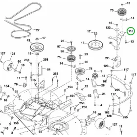 Husqvarna kapcsolókar 107 cm TC 342, TC 142T fűnyírótraktorhoz robbantott ábra