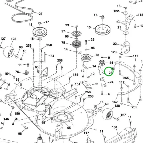 Husqvarna konzol feszítőgörgőhöz TC 342, TC 142T fűnyírótraktorhoz robbantott ábra