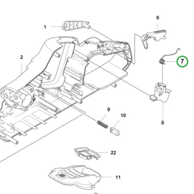 Husqvarna gázkar biztosító rugó 435i, 440i, 550i XP láncfűrészhez robbantott ábra