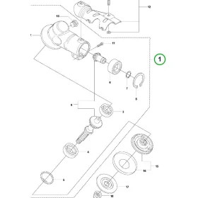 Husqvarna kúpfogaskerék hajtás komplett 555RXT fűkaszához robbantott ábra