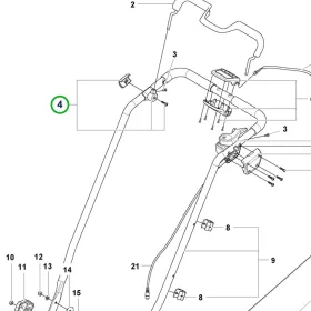 Husqvarna kengyeltartó szerelvény LC 247i, LC 347iVX fűnyíróhoz robbantott ábra