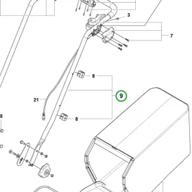 Husqvarna felső fogantyú LC 247i, LC 347iVX fűnyíróhoz robbantott ábra