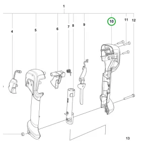 Husqvarna jobb markolat fél 535iRX, 525iRXT, 325iR akkus fűkaszához robbantott ábra