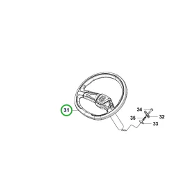 Husqvarna kormánykerék kemény peremmel hosszú csővel R 214TC riderhez robbantott ábra