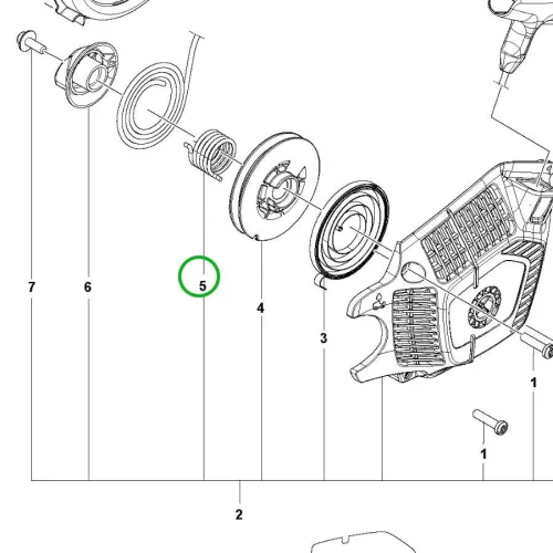 Husqvarna indítást segítő rugó 135 Mark II láncfűrészhez robbantott ábra