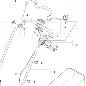 Husqvarna kezelőpanel kábel LC 247i, LC 347iVX, LC 353iVX fűnyíróhoz robbantott ábra