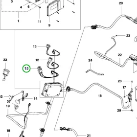 Husqvarna PTO kuplung kapcsoló P 520D, P 525D riderhez robbantott ábra