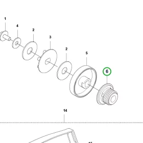 Husqvarna csigakerék 540i XP, T540i XP akkus láncfűrészhez robbantott ábra