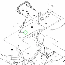Husqvarna bowden kormányzáshoz P 520DX, P 525DX riderhez robbantott ábra
