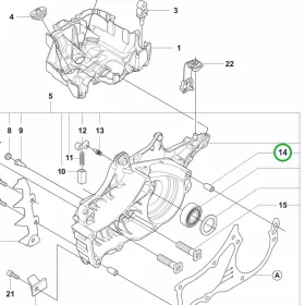 Husqvarna műanyag csonk 555, 560 XP, 562 XP, 572 XP láncfűrészhez robbantott ábra