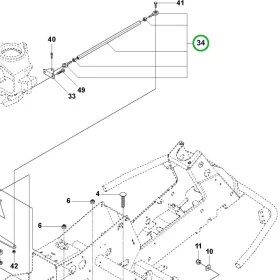 Husqvarna váltó állító rudazat R 316TX AWD, R 216T AWD riderhez robbantott ábra