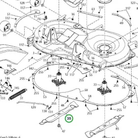 Husqvarna fűnyírókés bal 108 cm TC 242T fűnyírótraktorhoz robbantott ábra