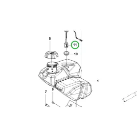 Husqvarna üzemanyagszint érzékelő 6,5 col R 318X, R 316TX AWD riderhez robbantott ábra