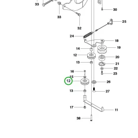 Husqvarna acél szíjtárcsa 72 mm R 422Ts AWD, R 418Ts AWD riderhez robbantott ábra