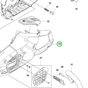 Husqvarna váz 14. ábrapozíció 542i XP, 540i XP akkus láncfűrészhez robbantott ábra