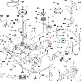 Husqvarna vágóasztal tartókonzol TC 342, TC 142T fűnyírótraktorhoz robbantott ábra